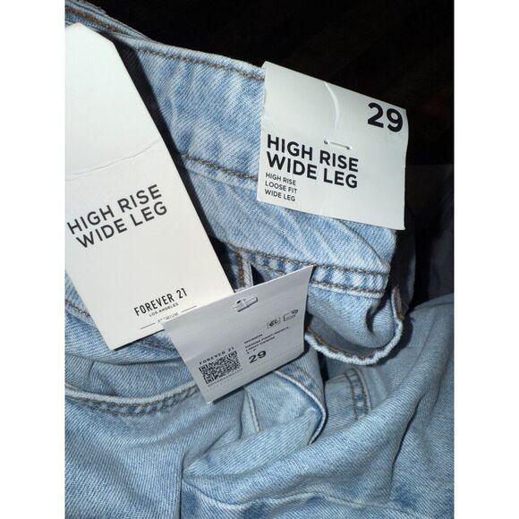 NWT Forever 21 High Rise Loose Fit Wide Leg Jeans Size 29 - Picture 5 of 16